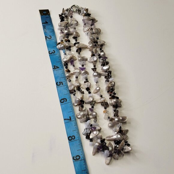 Multistrand Pearl Nugget Necklace Multistrand Pearl Necklace - Picture 11 of 14